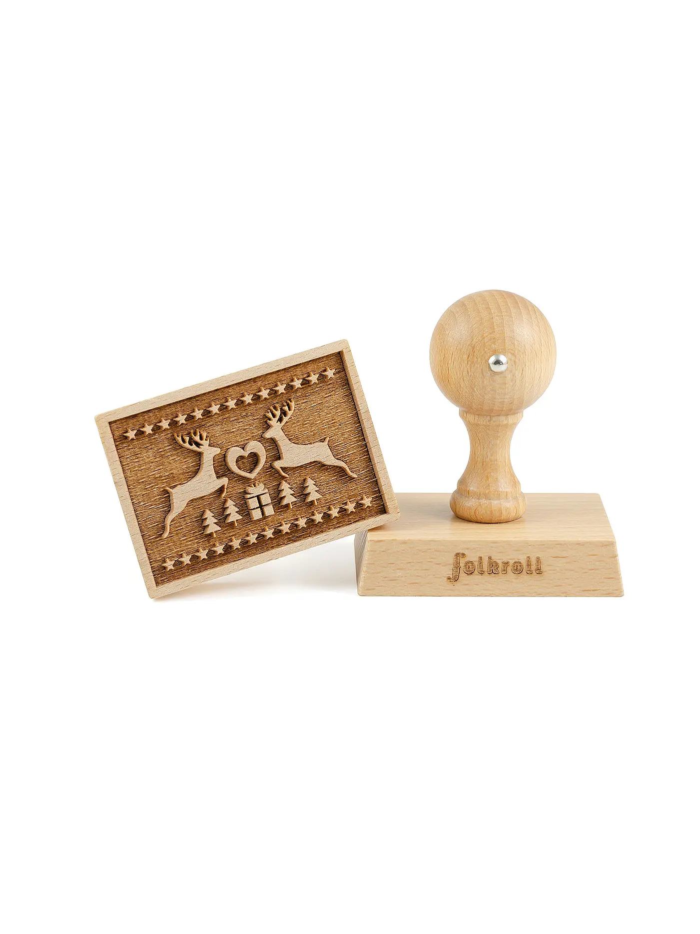 FOLKROLL | Keksstempel Magische Weihnacht 70x50mm Buche / 3D-Motiv | 